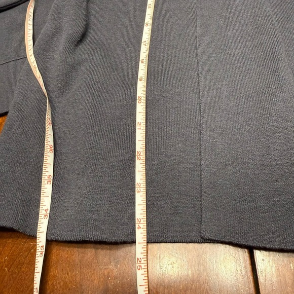 NWT J. Jill Women L Knit Open Front Knit Cardigan Sweater Graphite Gray Lapel - Picture 8 of 10